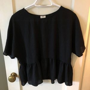 Wilfred Sheer Black Blouse